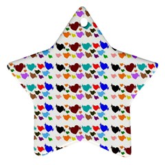 A Creative Colorful Background With Hearts Star Ornament (two Sides) by Nexatart