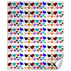 A Creative Colorful Background With Hearts Canvas 11  X 14   by Nexatart