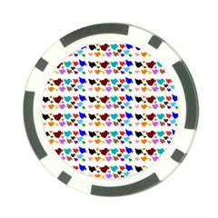 A Creative Colorful Background With Hearts Poker Chip Card Guard by Nexatart