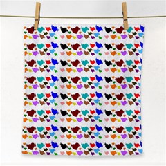 A Creative Colorful Background With Hearts Face Towel by Nexatart