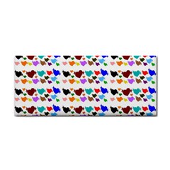 A Creative Colorful Background With Hearts Cosmetic Storage Cases by Nexatart