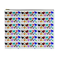 A Creative Colorful Background With Hearts Cosmetic Bag (xl) by Nexatart