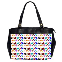 A Creative Colorful Background With Hearts Office Handbags (2 Sides)  by Nexatart