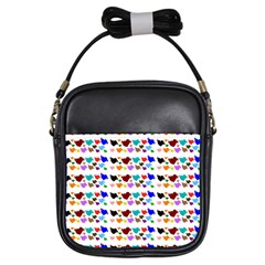 A Creative Colorful Background With Hearts Girls Sling Bags by Nexatart