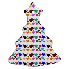 A Creative Colorful Background With Hearts Christmas Tree Ornament (two Sides)