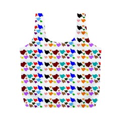 A Creative Colorful Background With Hearts Full Print Recycle Bags (m)  by Nexatart