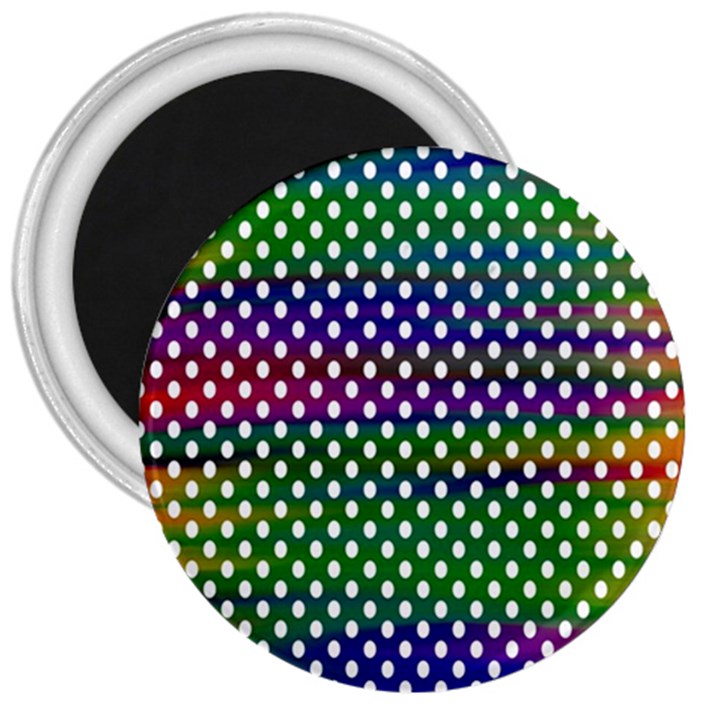 Digital Polka Dots Patterned Background 3  Magnets