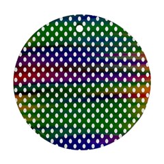 Digital Polka Dots Patterned Background Ornament (round) by Nexatart