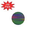 Digital Polka Dots Patterned Background 1  Mini Buttons (100 pack)  Front