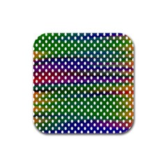 Digital Polka Dots Patterned Background Rubber Square Coaster (4 Pack)  by Nexatart