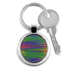 Digital Polka Dots Patterned Background Key Chains (round)  by Nexatart