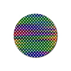 Digital Polka Dots Patterned Background Rubber Coaster (round)  by Nexatart