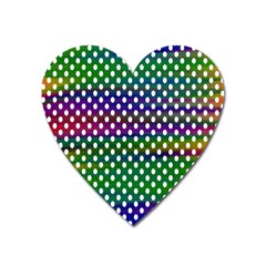 Digital Polka Dots Patterned Background Heart Magnet by Nexatart