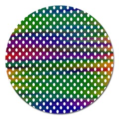 Digital Polka Dots Patterned Background Magnet 5  (round) by Nexatart