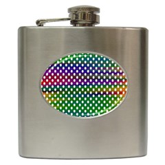 Digital Polka Dots Patterned Background Hip Flask (6 Oz) by Nexatart