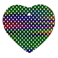 Digital Polka Dots Patterned Background Heart Ornament (two Sides) by Nexatart