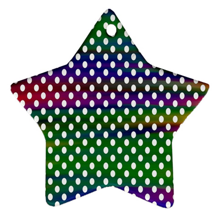 Digital Polka Dots Patterned Background Star Ornament (Two Sides)