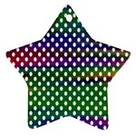 Digital Polka Dots Patterned Background Star Ornament (Two Sides) Back