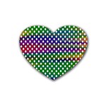 Digital Polka Dots Patterned Background Rubber Coaster (Heart)  Front