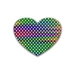 Digital Polka Dots Patterned Background Heart Coaster (4 Pack)  by Nexatart