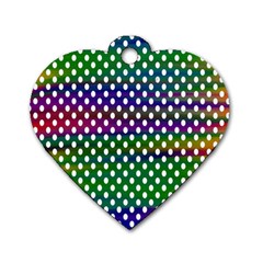 Digital Polka Dots Patterned Background Dog Tag Heart (two Sides) by Nexatart