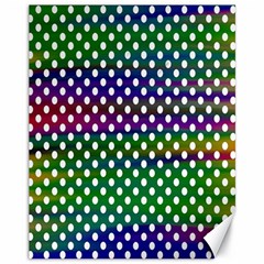 Digital Polka Dots Patterned Background Canvas 11  X 14   by Nexatart