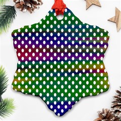 Digital Polka Dots Patterned Background Ornament (snowflake) by Nexatart