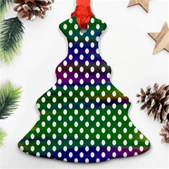 Digital Polka Dots Patterned Background Ornament (christmas Tree)  by Nexatart