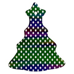 Digital Polka Dots Patterned Background Christmas Tree Ornament (two Sides) by Nexatart