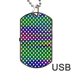 Digital Polka Dots Patterned Background Dog Tag Usb Flash (one Side) by Nexatart