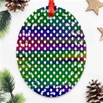 Digital Polka Dots Patterned Background Oval Filigree Ornament (Two Sides) Front