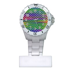 Digital Polka Dots Patterned Background Plastic Nurses Watch by Nexatart