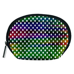 Digital Polka Dots Patterned Background Accessory Pouches (medium)  by Nexatart