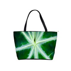 Green Leaf Macro Detail Shoulder Handbags by Nexatart