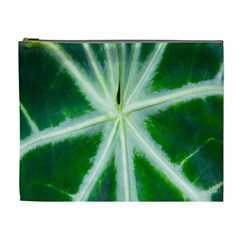 Green Leaf Macro Detail Cosmetic Bag (xl) by Nexatart