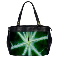 Green Leaf Macro Detail Office Handbags by Nexatart