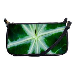 Green Leaf Macro Detail Shoulder Clutch Bags by Nexatart