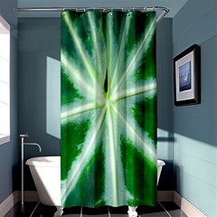 Green Leaf Macro Detail Shower Curtain 36  X 72  (stall)  by Nexatart