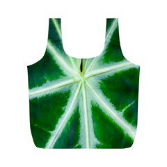 Green Leaf Macro Detail Full Print Recycle Bags (m)  by Nexatart