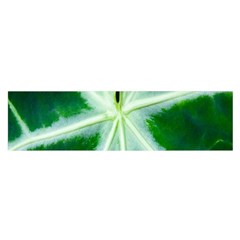 Green Leaf Macro Detail Satin Scarf (oblong) by Nexatart