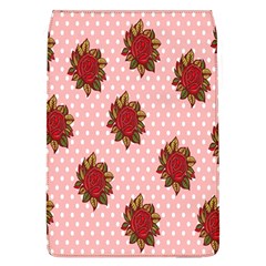 Pink Polka Dot Background With Red Roses Flap Covers (l)  by Nexatart