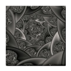 Fractal Black Ribbon Spirals Tile Coasters by Nexatart