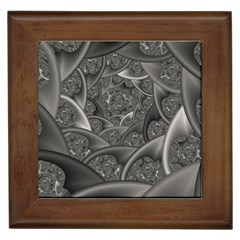 Fractal Black Ribbon Spirals Framed Tiles by Nexatart