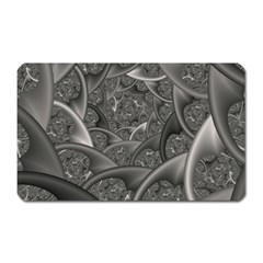 Fractal Black Ribbon Spirals Magnet (rectangular) by Nexatart