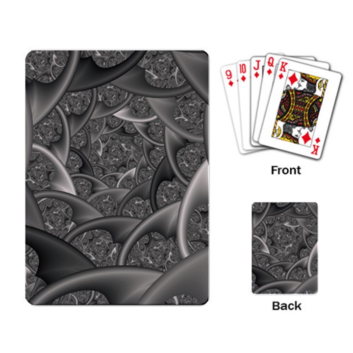 Fractal Black Ribbon Spirals Playing Card