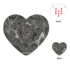 Fractal Black Ribbon Spirals Playing Cards (heart)  by Nexatart