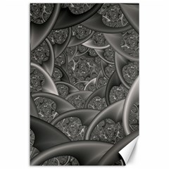 Fractal Black Ribbon Spirals Canvas 24  X 36  by Nexatart