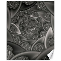 Fractal Black Ribbon Spirals Canvas 11  X 14   by Nexatart