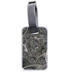 Fractal Black Ribbon Spirals Luggage Tags (two Sides) by Nexatart