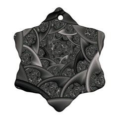 Fractal Black Ribbon Spirals Ornament (snowflake) by Nexatart